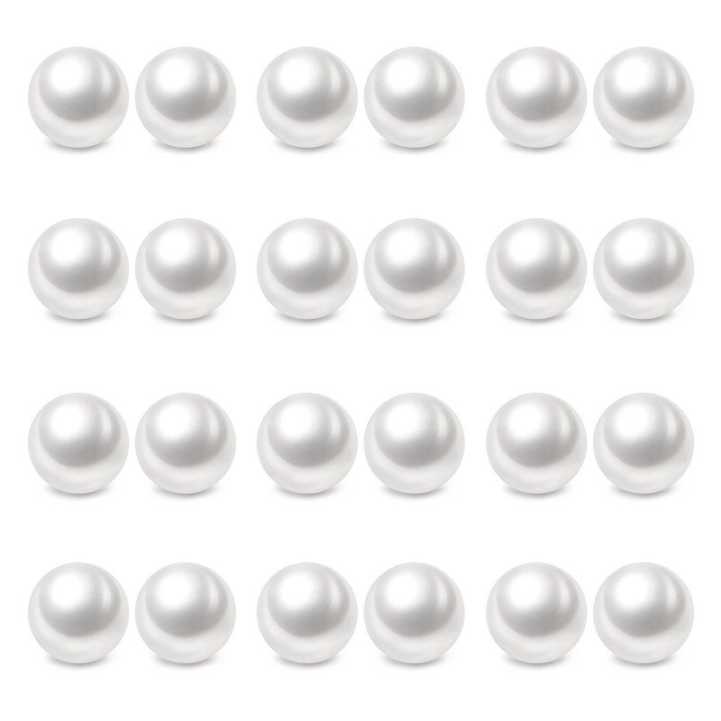 Charisma 8mm Composite Pearl Earrings Round Ball Pearls Stud Earrings Hypoallergenic 12 Pairs Imitation Pearl Earrings Set for Women - Image 1